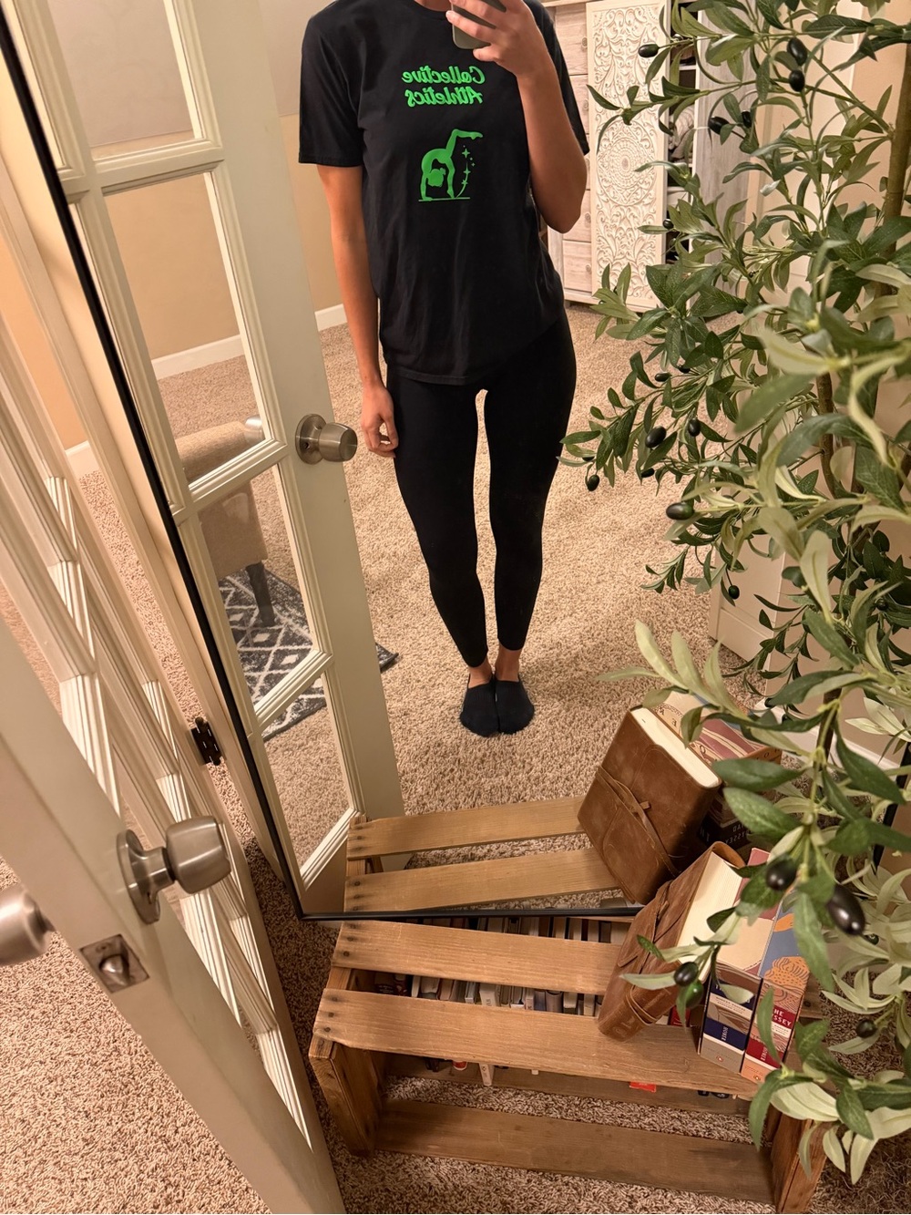 Hanes Black Short-Sleeve Tee with Green Graphic